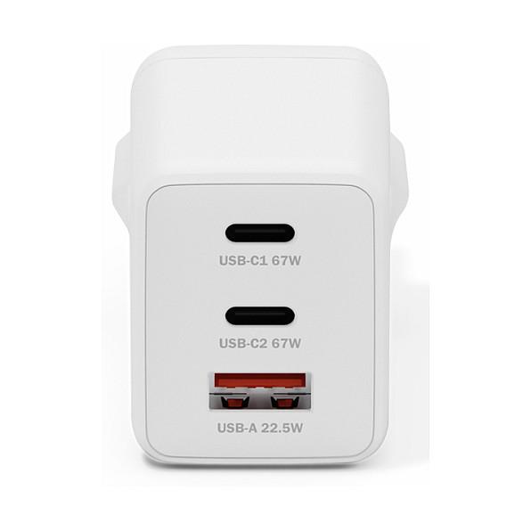 Adapter Digitus DA-10303 / 67W / GaN / 2x USB-C + 1x USB-A / Fast Charging - Bardhë - 6