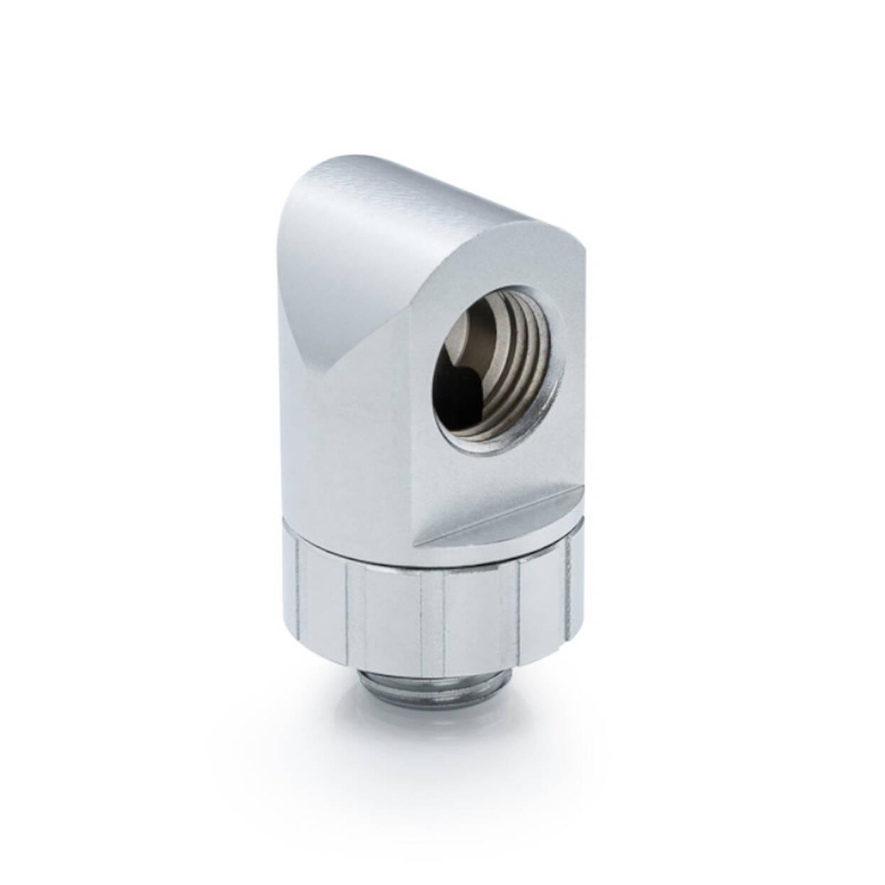 Adapter për Ftohje Bitspower Artemis, 90°, G1/4" Mashkull në G1/4" Femër, Rrotullues - Argjend