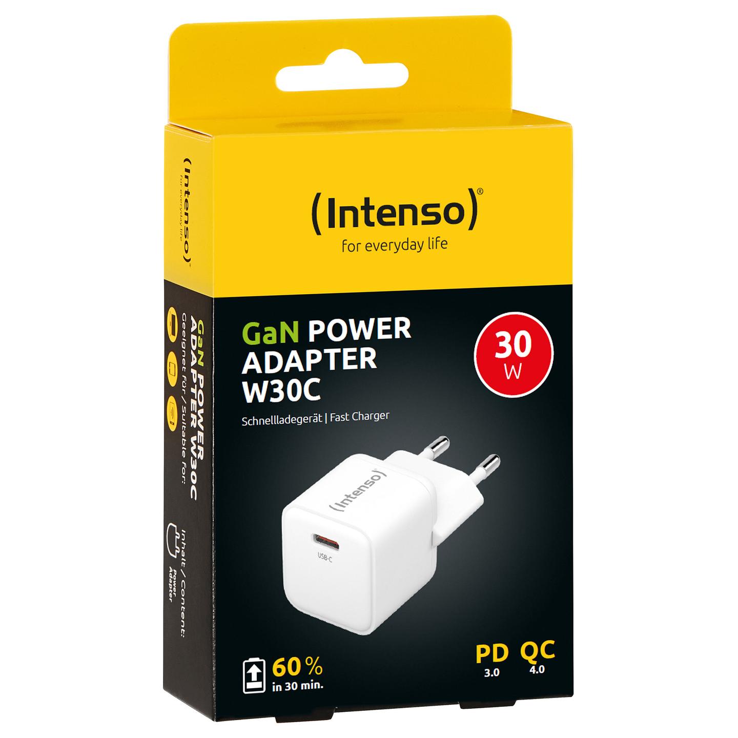 Adapter Intenso W30C GaN / USB-C / 30W / PD 3.0 / PPS / QC 4.0 - Bardhë - 3