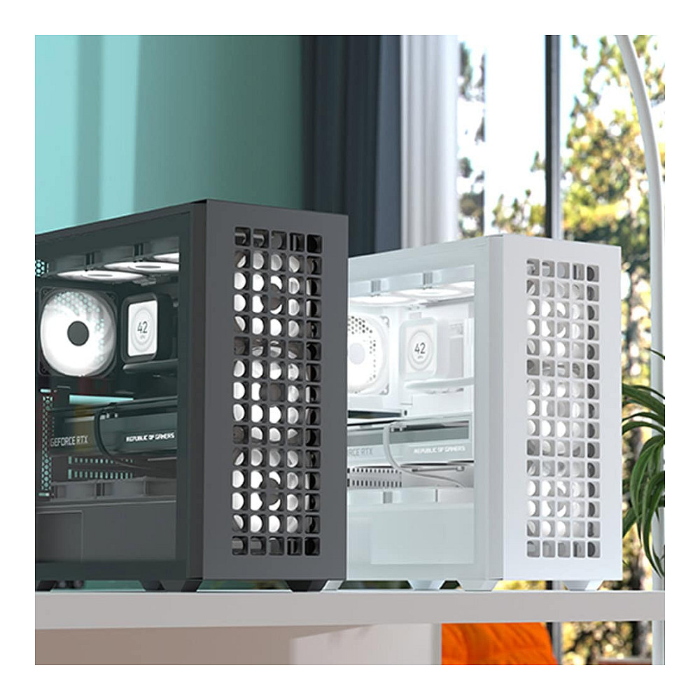Kasë PC Aerocool D502A / Midi Tower / ATX / 3x 120mm ARGB Front Fan + 1x 120mm ARGB Rear Fan / 2.5"/3.5" HDD / Tempered Glass / USB-C - Zezë - 8