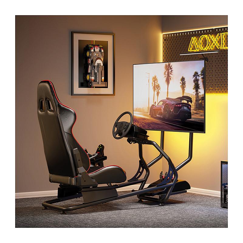 Karrige Gaming LogiLink EO0065 / Racing Simulator Cockpit / Mbajtëse Monitori / 32-50" / 100 kg – Zezë/Kuqe - 4