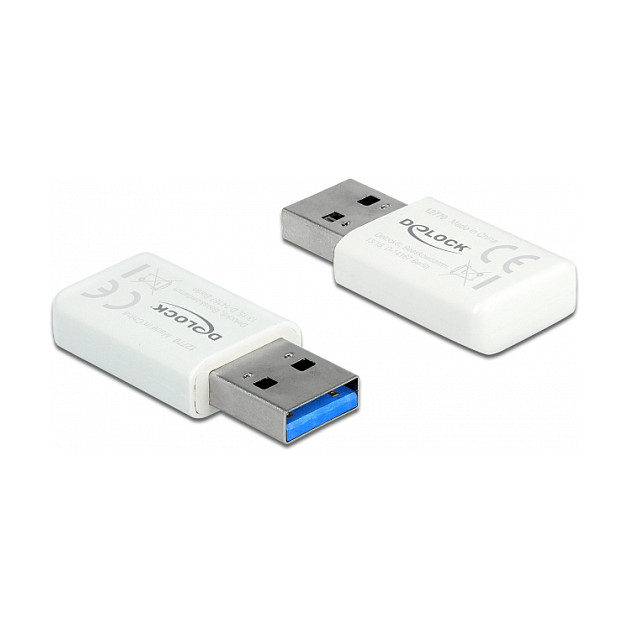 Adapter Wi-Fi DeLOCK 12770 / USB 3.2 Gen 1 / Wi-Fi 5 / Dual-Band / 867 + 300Mbps – Bardhë - 2
