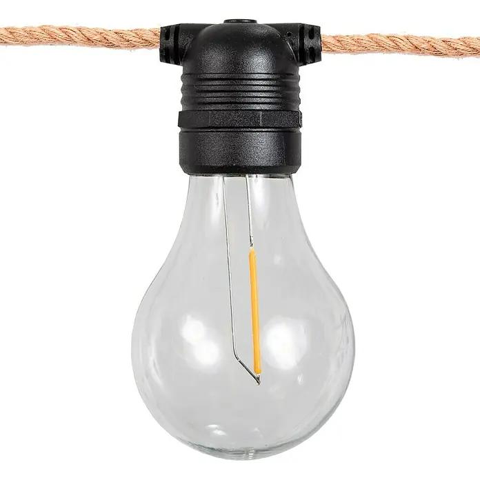 Ndriçim Dekorativ NewGarden ALLEGRA Jute, 8m, 10 Llamba LED, Solar, 2700K - Kafe - 2