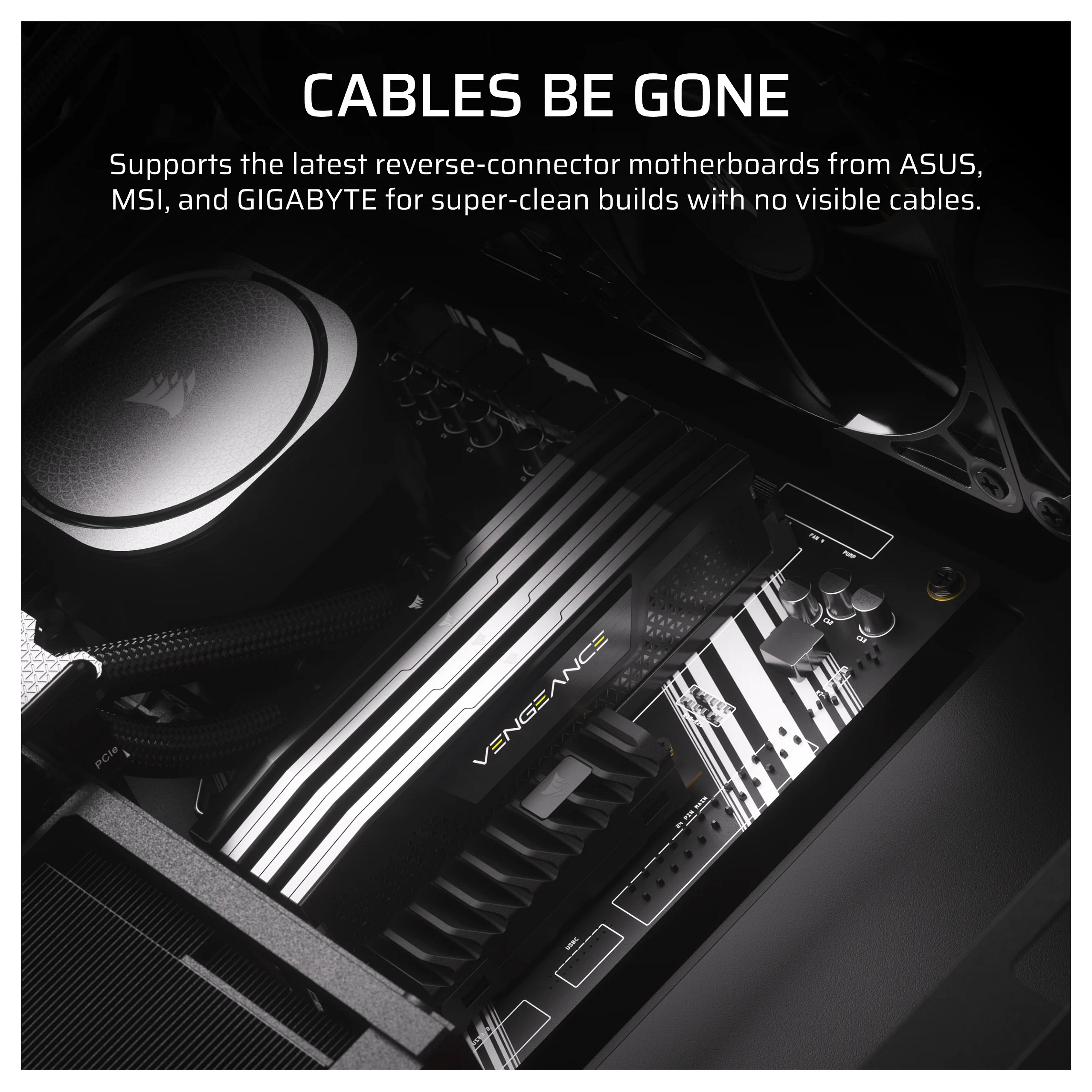 Kasë PC Corsair FRAME 4000D LCD RS ARGB / Midi Tower / E-ATX + ATX / 3x 120mm + 1x 120mm RS120 ARGB Fan / 14.5" LCD / Tempered Glass - Zezë - 9