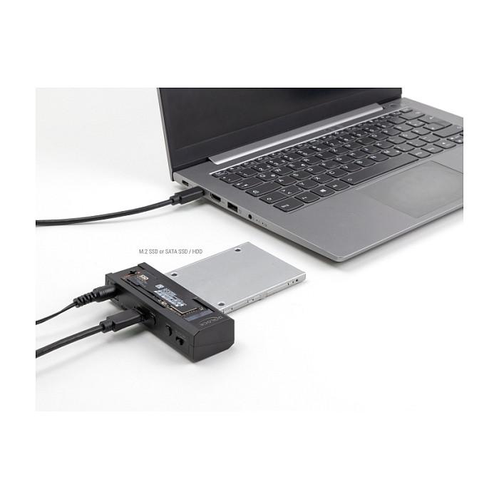 Docking Station Delock 64253 / USB-C / M.2 NVMe & SATA SSD / SATA HDD 2.5" & 3.5" / 10 Gbps - Zezë - 4