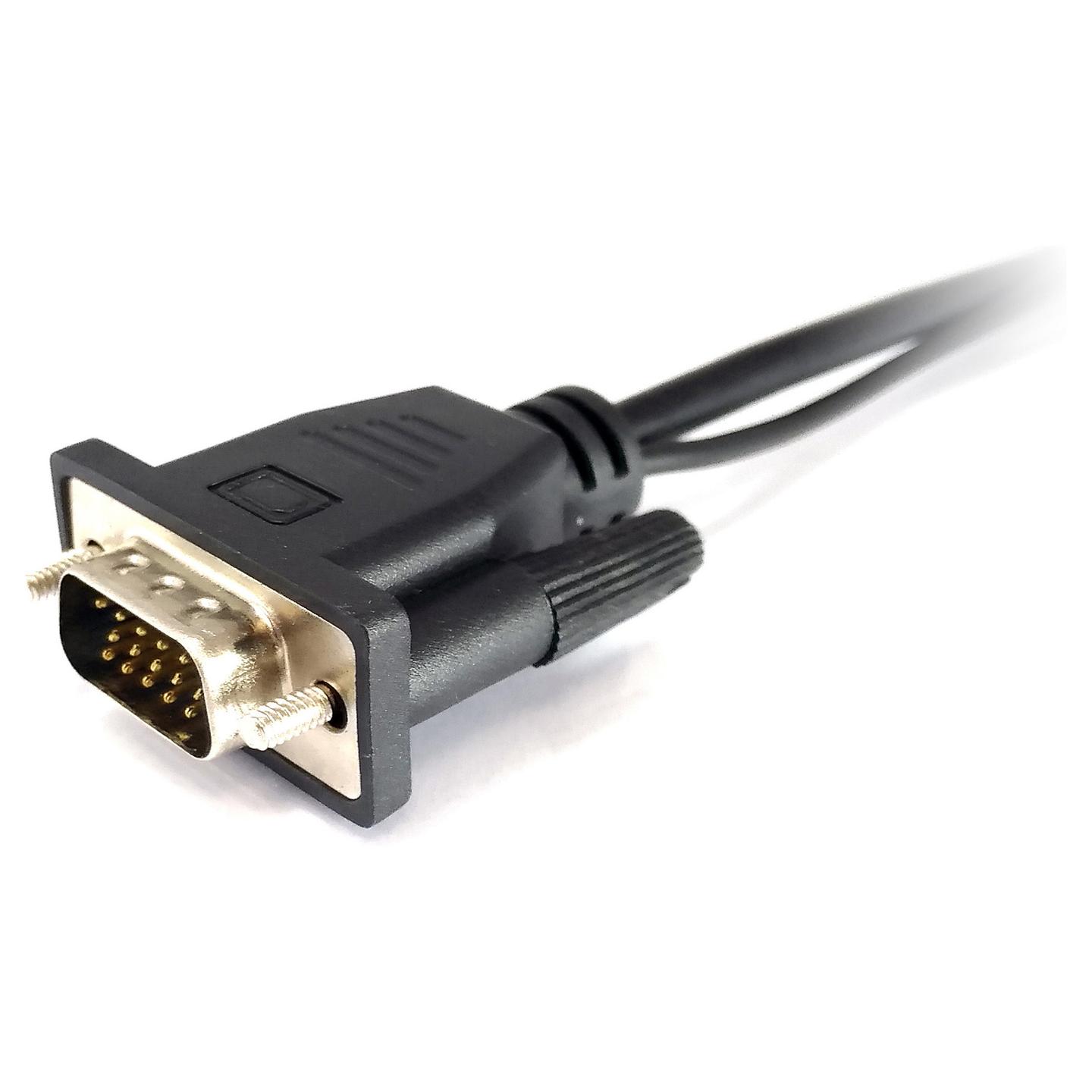 Adapter VGA EQUIP 119038 / VGA HD15 Male në HDMI-A Female / Audio 3.5 mm / 1920 × 1080 @60 Hz / USB - Zezë - 8