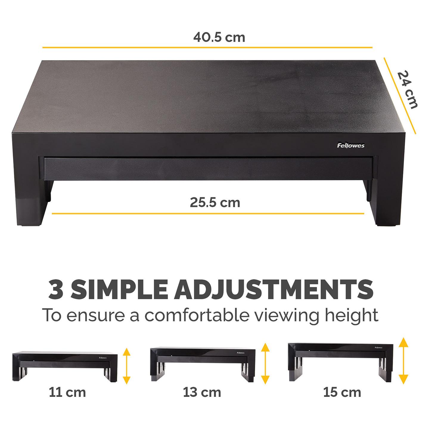 Mbajtëse për Monitor Fellowes Designer Suites / deri 21" / deri 18kg / 3 Nivele Lartësie / Sirtar Ruajtjeje - Zezë - 4