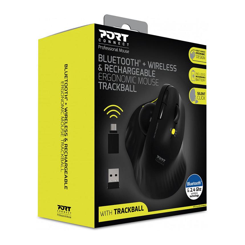 Maus pa Kabllo PORT Connect Professional 900719 / 800-1600 DPI / 5 Butona / Bluetooth 3.0 + 5.0 / Trackball / Ergonomik – Zezë - 9