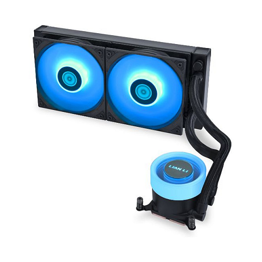 Ftohës për Procesor Lian Li GALAHAD II Lite 240 RGB / AIO / 240mm / 2×120mm ARGB Fan / 3800 RPM / 79 CFM / LGA1700/1851 / AM4/AM5 – Zezë