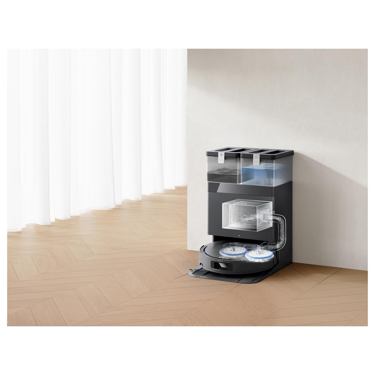 Fshesë Robotike ECOVACS DEEBOT T30e OMNI / Fshirje e Njomë OZMO Turbo 2.0 / Navigim Laser LDS / TruEdge 3D / Stacion Vetëpastrues OMNI – Zezë - 15