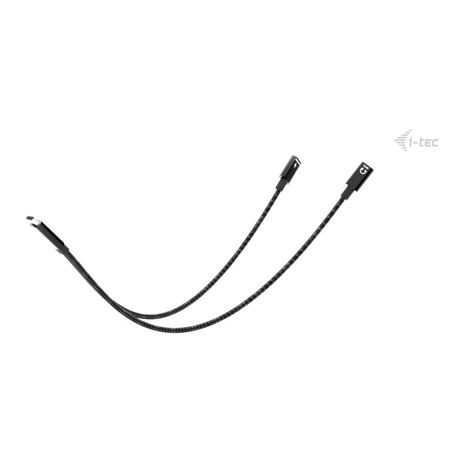 Kabllo USB i-tec C31DUALSPLITTERCBLPD / USB-C / USB-C PD 100W / USB 2.0 / 480Mbps / 0.3m - Zezë - 3