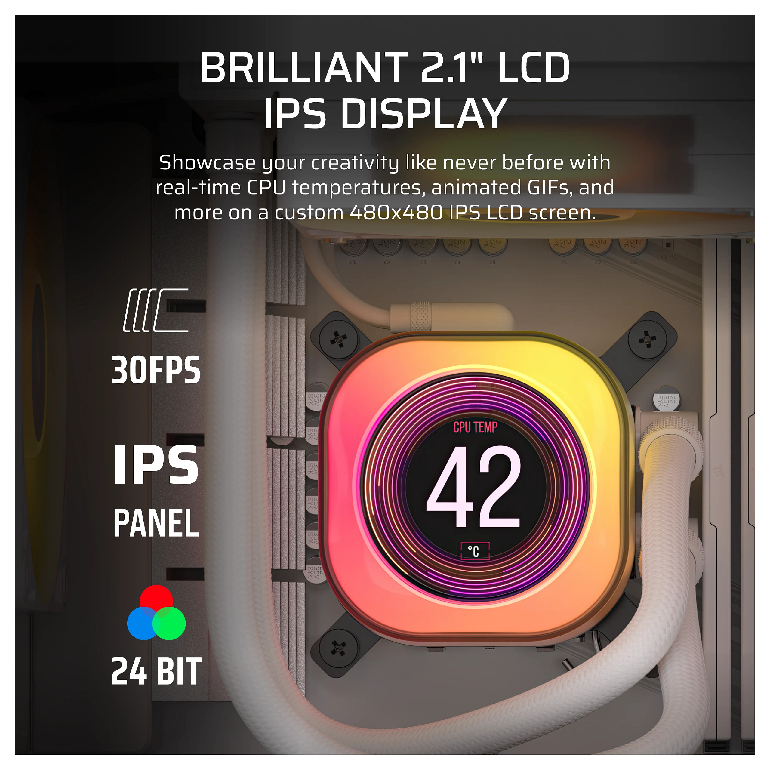 Ftohës për Procesor Corsair iCUE LINK TITAN 360 RX LCD / AIO / 360mm / 3x120mm / ARGB / LCD – Bardhë - 4