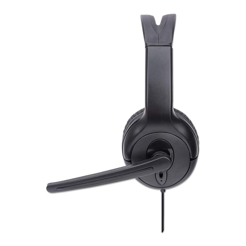 Kufje me kabllo Manhattan 179874 Mono / USB-A / Over-Ear - Zezë - 4