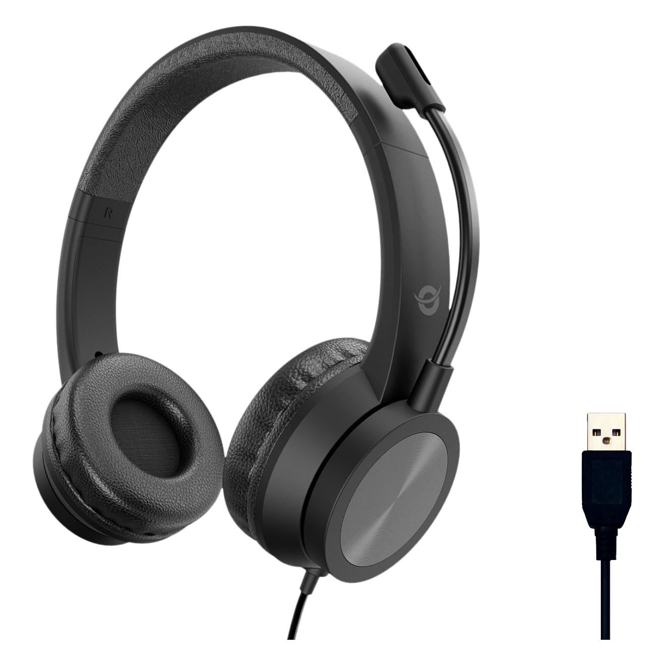 Kufje me kabllo Conceptronic POLONA05B / USB / Business Headset / Mikrofon – Zezë