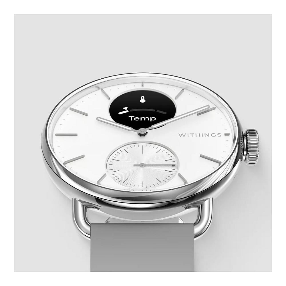 Orë e mençur Withings ScanWatch 2 / 38mm / Grayscale OLED 0.63" / GPS i lidhur / Bluetooth Low Energy / 5 ATM - Bardhë/Argjend - 4