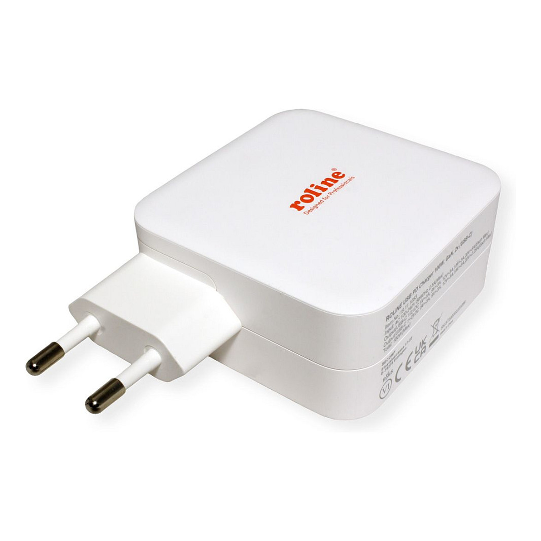 Karikues ROLINE 19.11.1053 / GaN / 100W / 2x USB-C / PD - Bardhë - 3