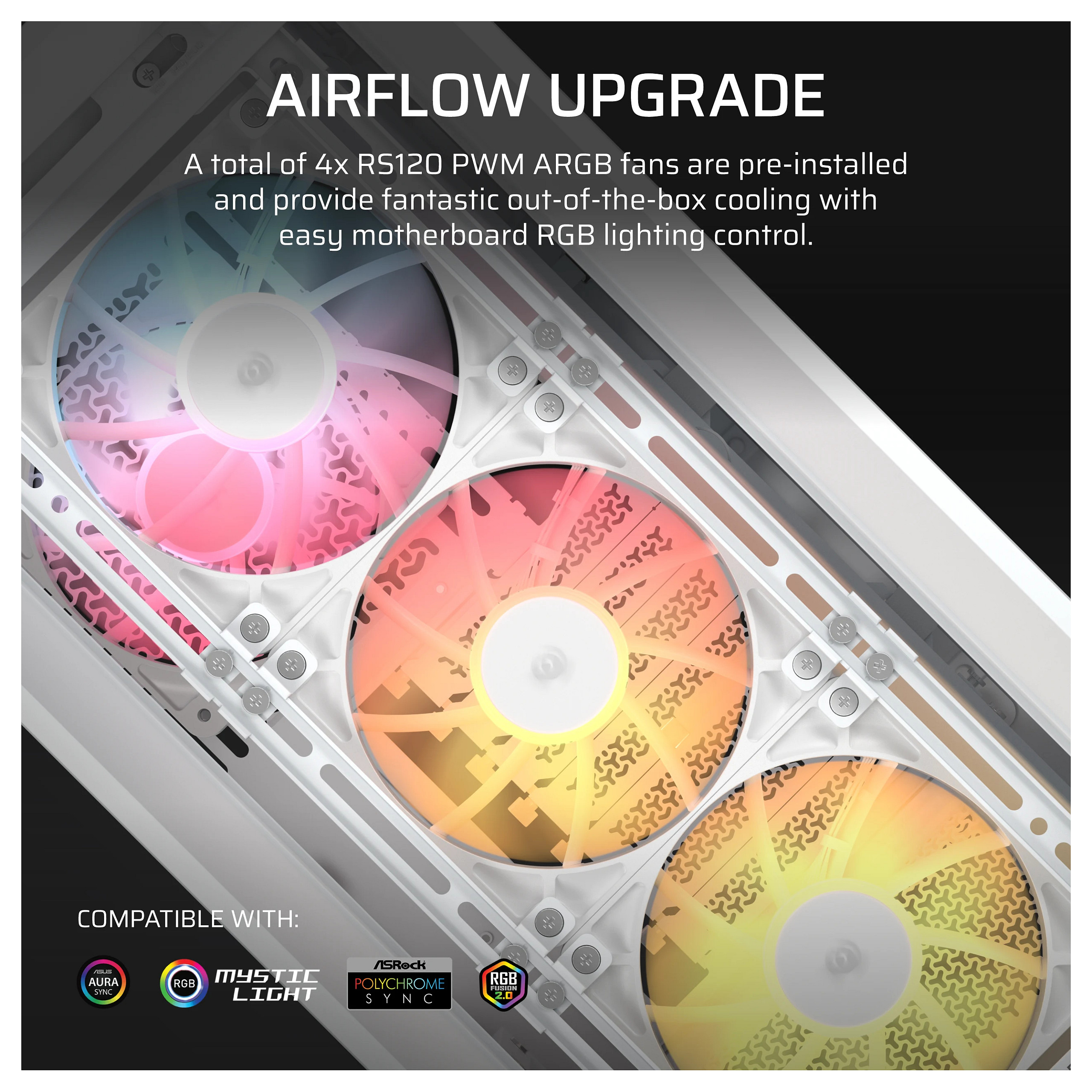 Kasë PC Corsair FRAME 4000D LCD RS ARGB / Midi Tower / E-ATX + ATX / 3x 120mm + 1x 120mm RS120 ARGB Fan / 14.5" LCD / Tempered Glass - Bardhë - 5