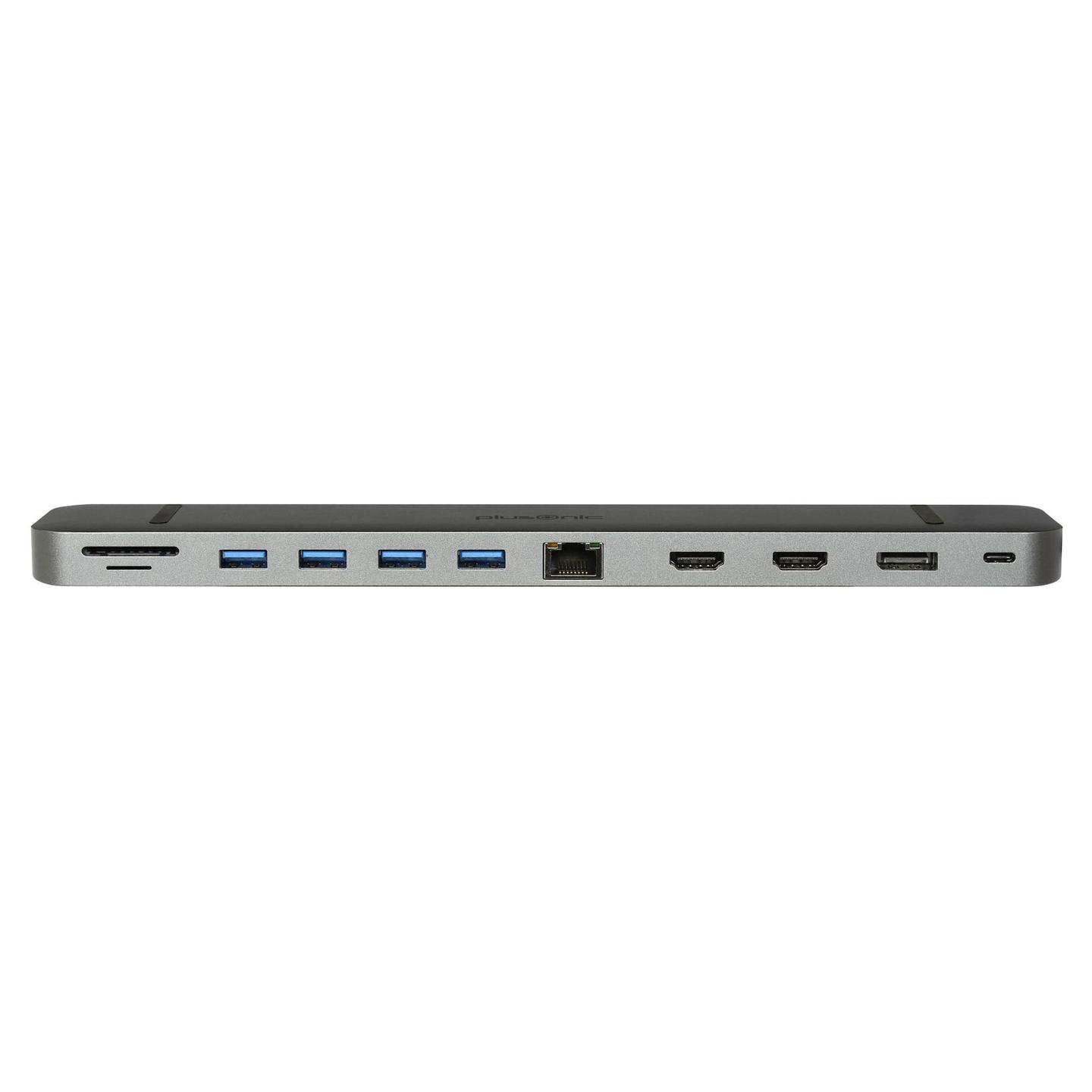 Docking Station Plusonic PSUC2501, USB-C 9-in-1, 2x HDMI, DisplayPort, Gigabit LAN, USB 3.0, PD 100W - Hiri - 2