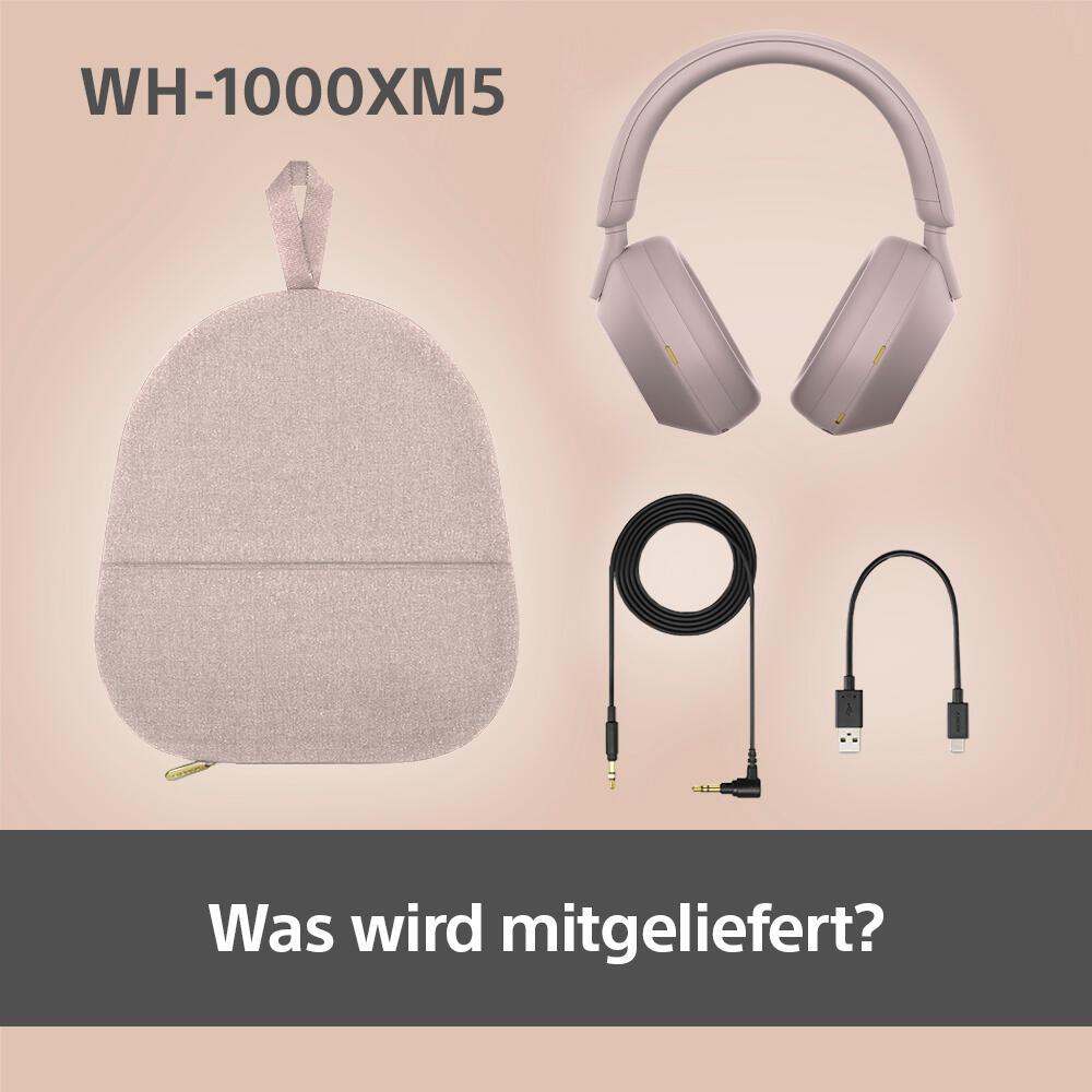Kufje pa kabllo Sony WH-1000XM5 / WH1000XM5P.CE7 / Bluetooth 5.2 / Active Noise Cancellation / LDAC / Hi-Res Audio / 30mm Driver - Rozë - 4