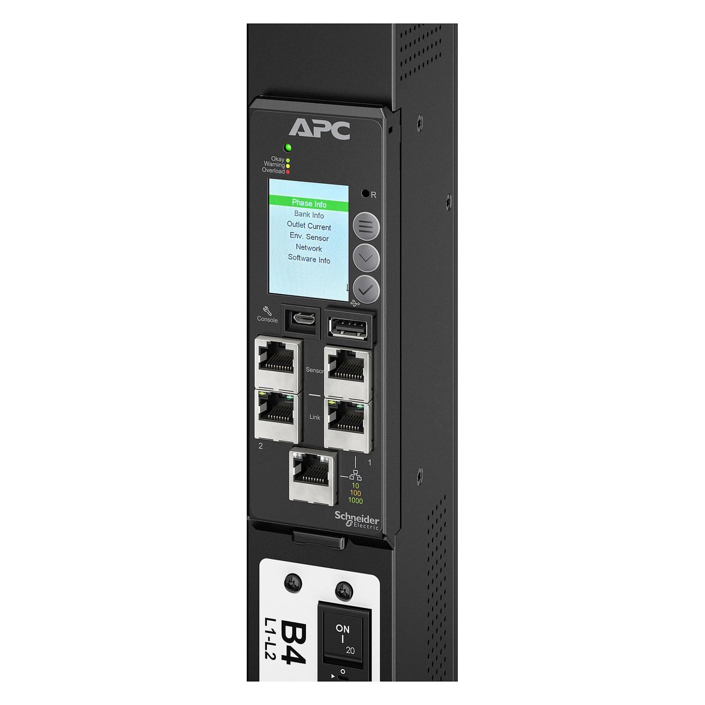 PDU APC NetShelter Advanced Gen 2 APDU11250ME, Metered, 3-Fazor, 11.5 kW, 415 V, 21 Priza Kombinuese C13/C15/C19/C21, 21 Priza C13/C15, 0U – Zezë - 2