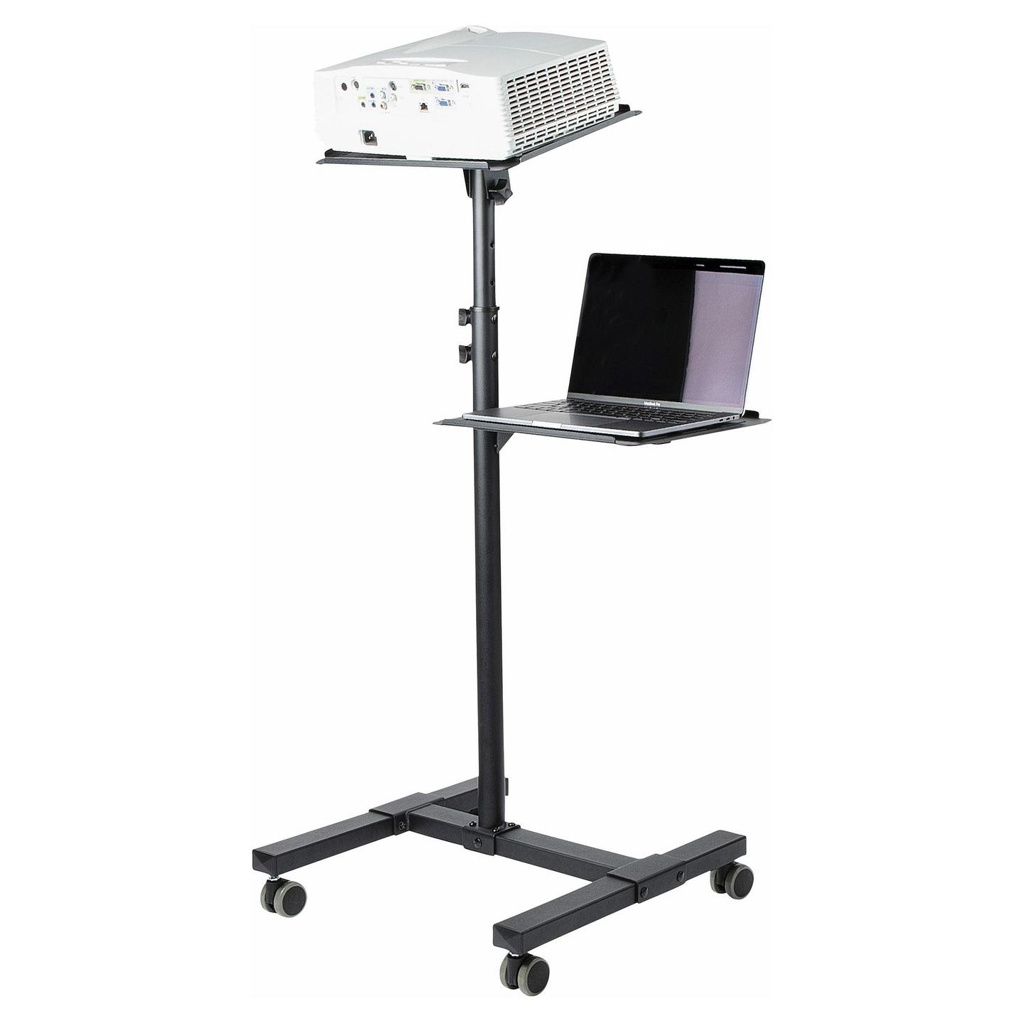 Karrocë Mobile për Projektor dhe Laptop StarTech.com ADJPROJCART, 2 Rafte, 10kg për Raft, Lartësi e Rregullueshme, ±12°, 4 Rrota - Zezë - 3