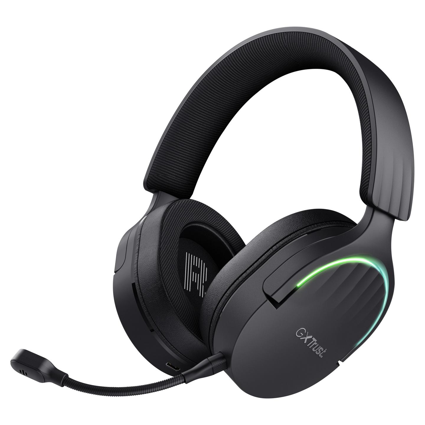 Kufje Gaming Trust GXT 491 Fayzo, 50mm, Wireless & Wired, 2.4GHz, Bluetooth, 7.1, RGB - Zezë - 2