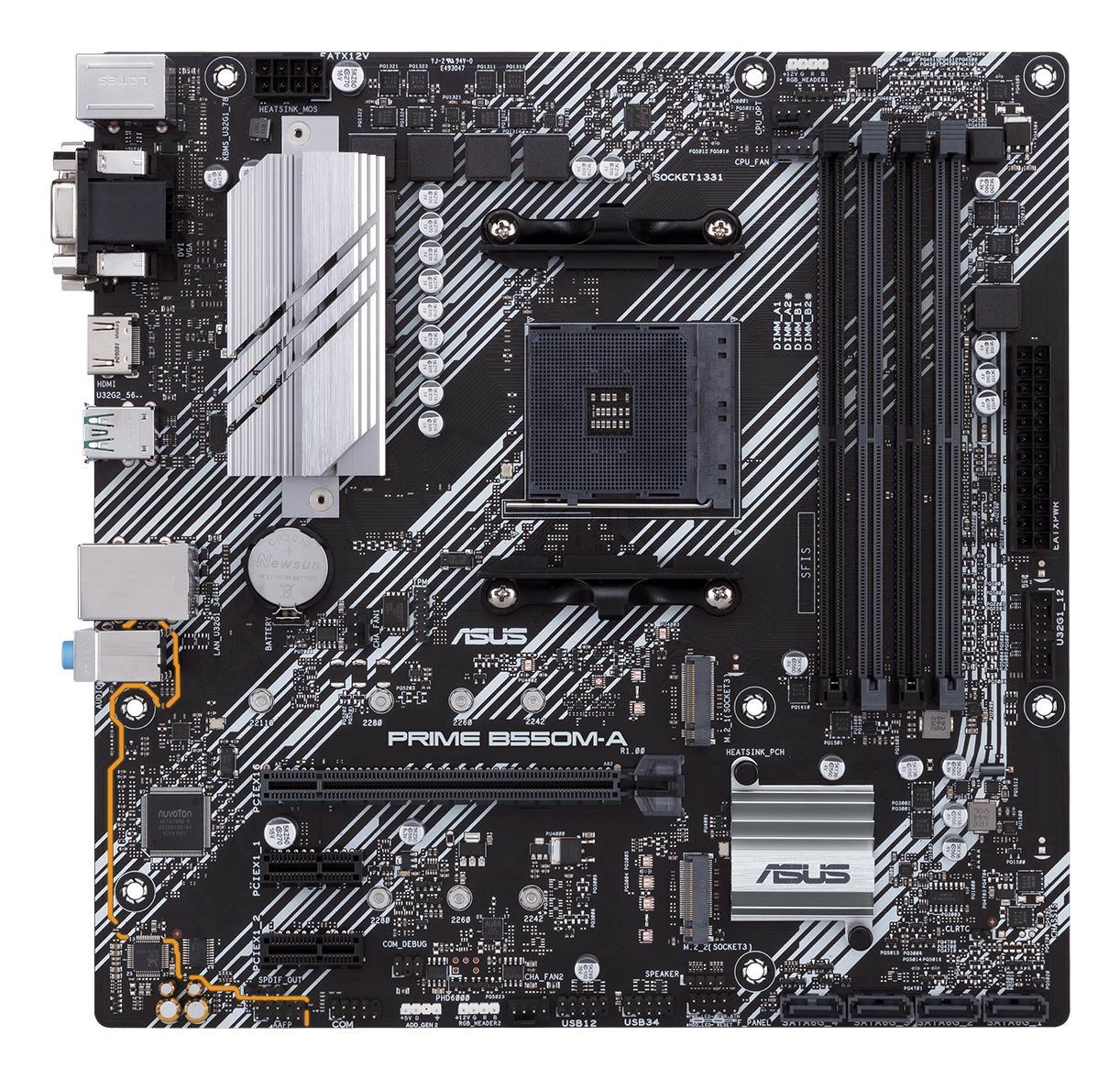 Pllakë Amë ASUS PRIME B550M-A/CSM / AMD B550 / AM4 / Micro-ATX / DDR4 / PCIe 4.0 / 1GbE
