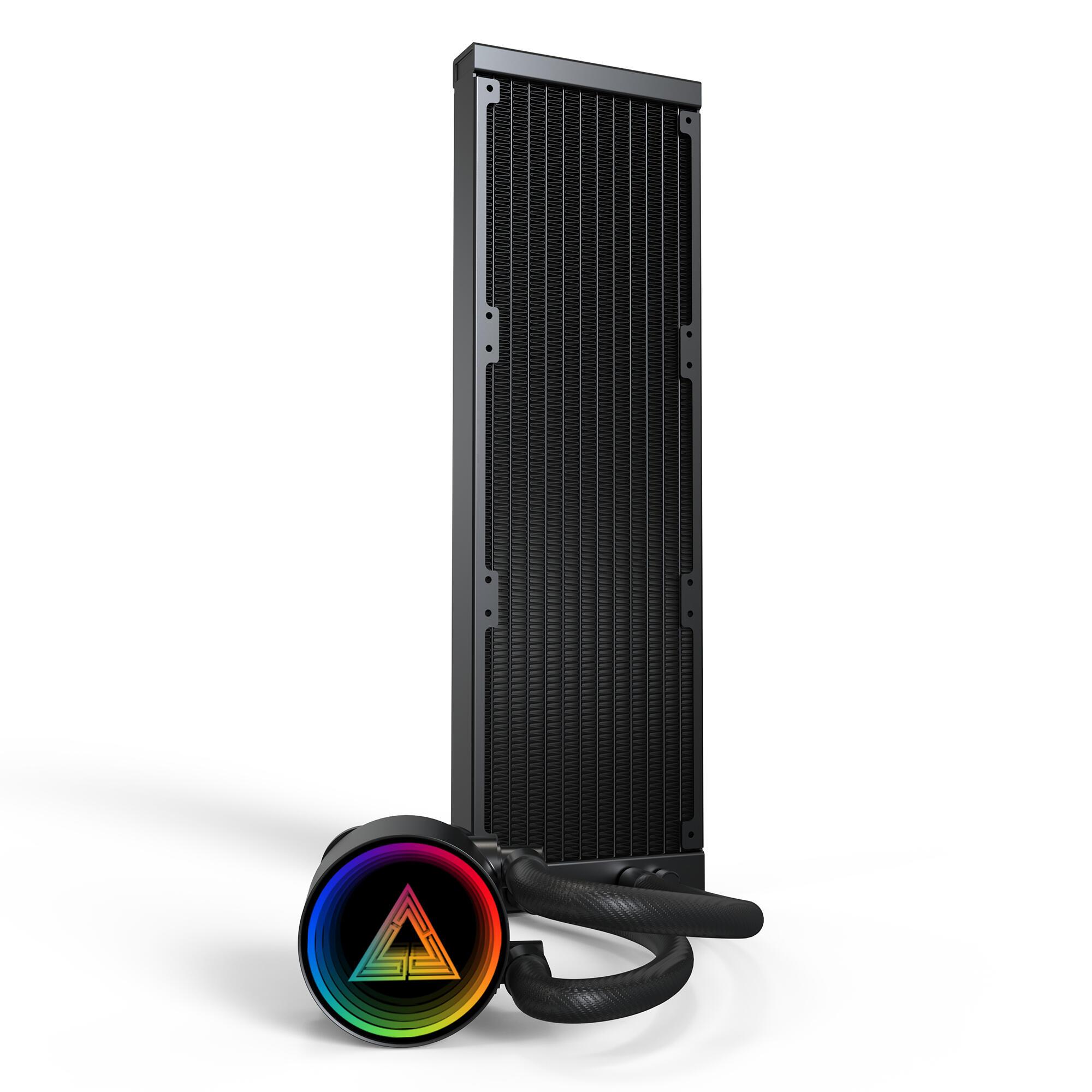 Ftohës me ujë për procesor Montech LightFlow ARGB 360 / 360mm / 3x 120mm ARGB Fan / 600-2000 RPM – Zezë - 5