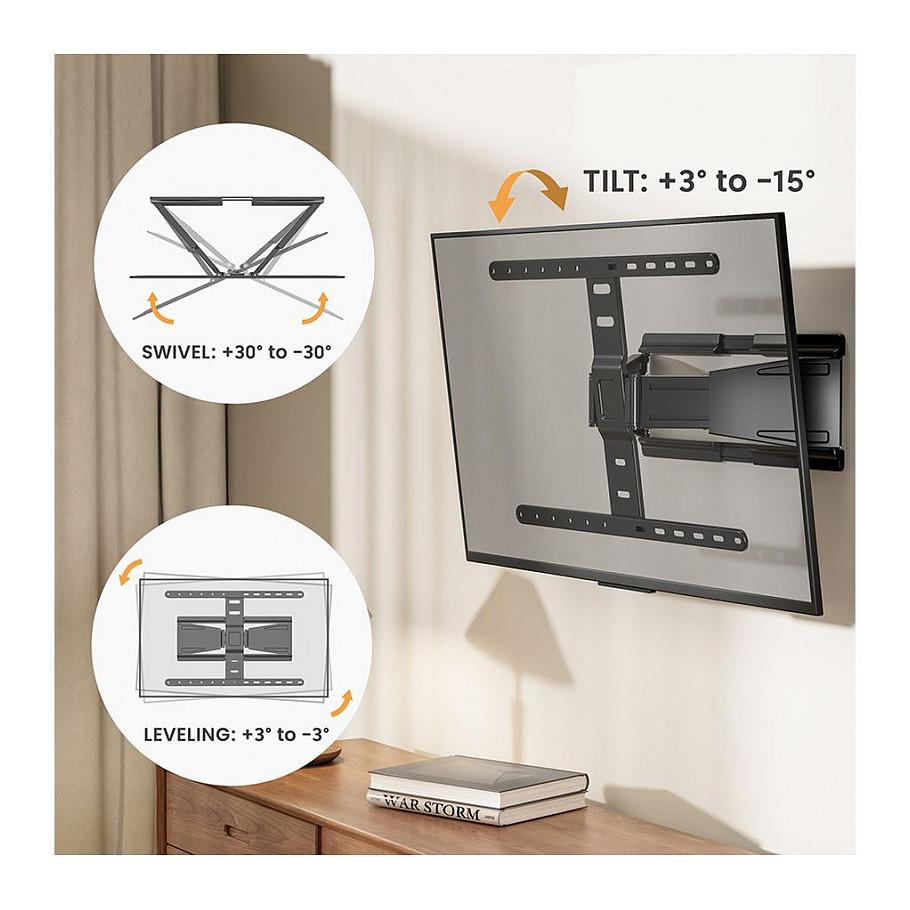 Mbajtëse për TV VALUE 17.99.1188 / 1 TV / 43–90" / deri 50kg / VESA deri 600x400 / Full Motion - Zezë - 14