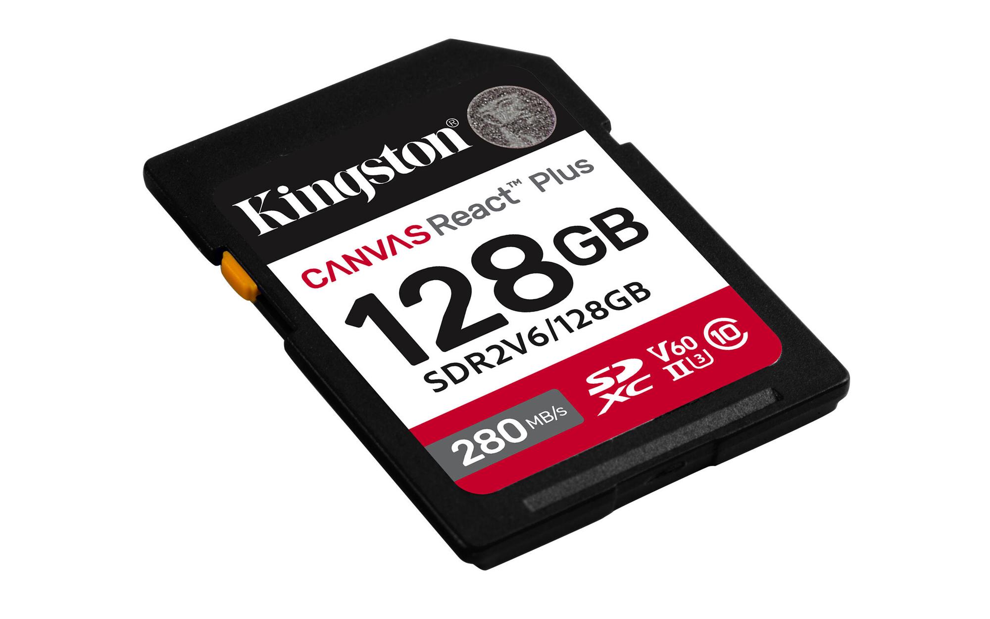 Kartë Memorie Kingston Canvas React Plus / SDR2V6/128GB / 128GB / SDXC / UHS-II / U3 / V60 / 280MB/s – Zezë - 2