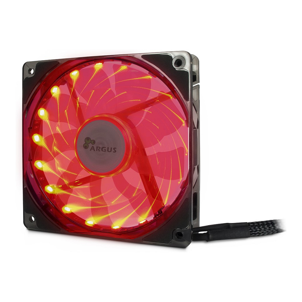 Ftohës për Kasë Inter-Tech Argus L-12025 Aura RGB / 120mm / 25mm / 1500 RPM / PWM / 59.46 m³/h / 18 LED / RGB – Zezë - 3
