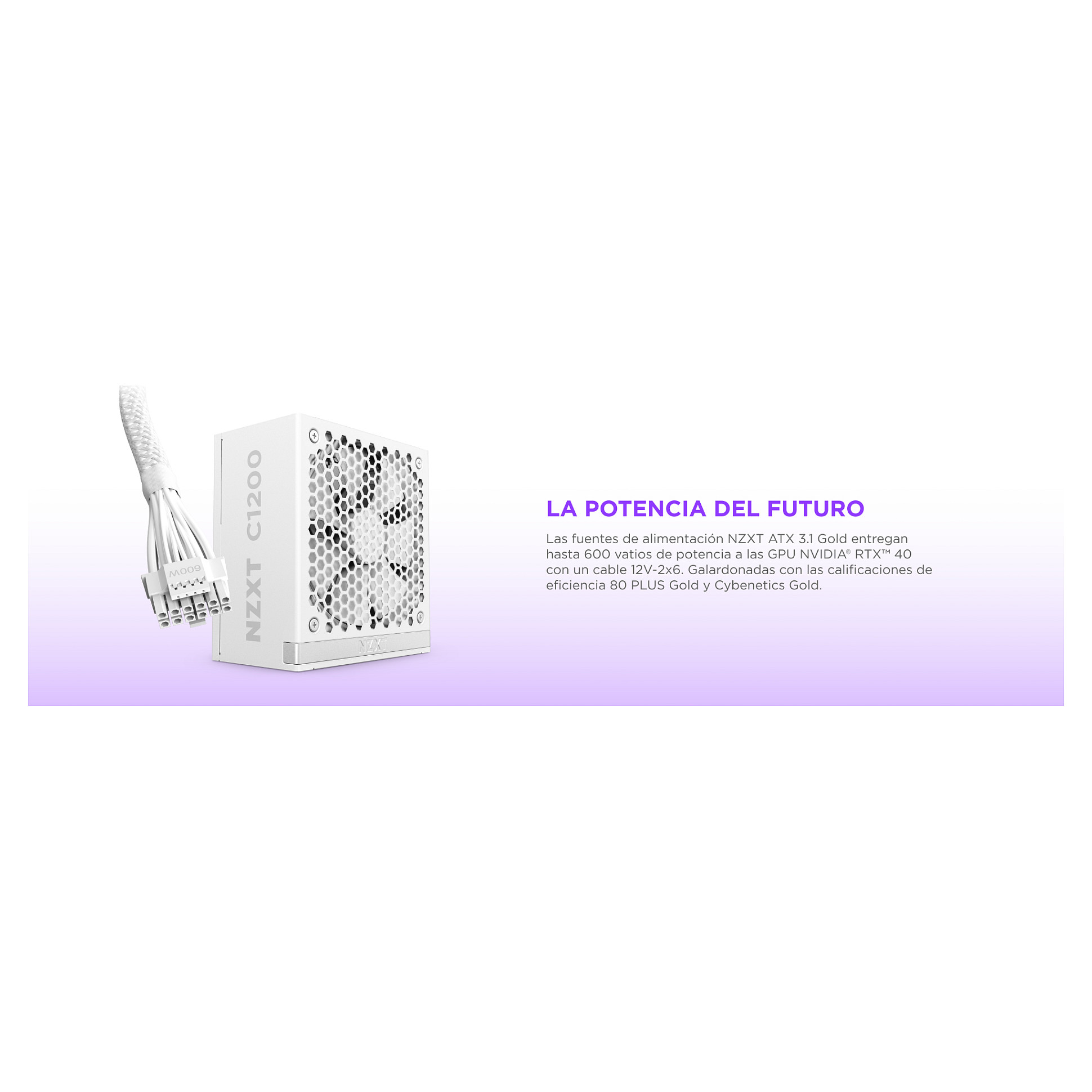 Furnizues Energjie NZXT C1200 Gold / 1200W / ATX 3.1 / 80 PLUS Gold / 24-pin ATX / Aktiv / Fully Modular - Bardhë - 14