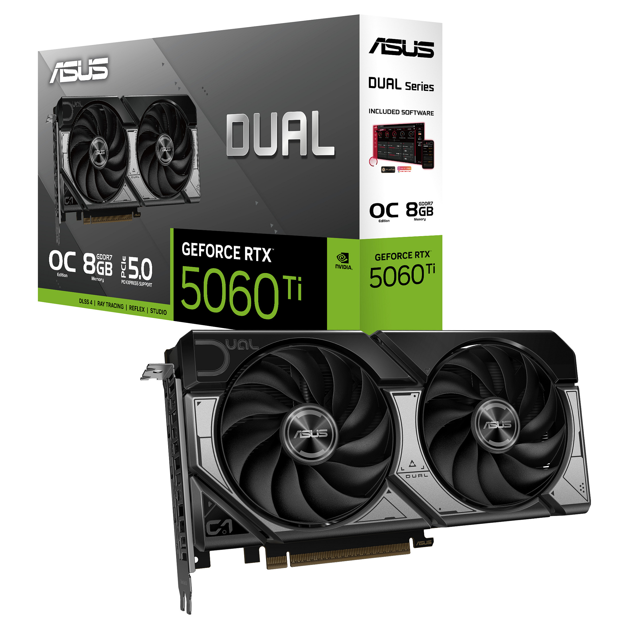Kartelë Grafike NVIDIA GeForce RTX 5060 Ti / 8GB GDDR7 / 128-bit / ASUS Dual OC Edition - 3
