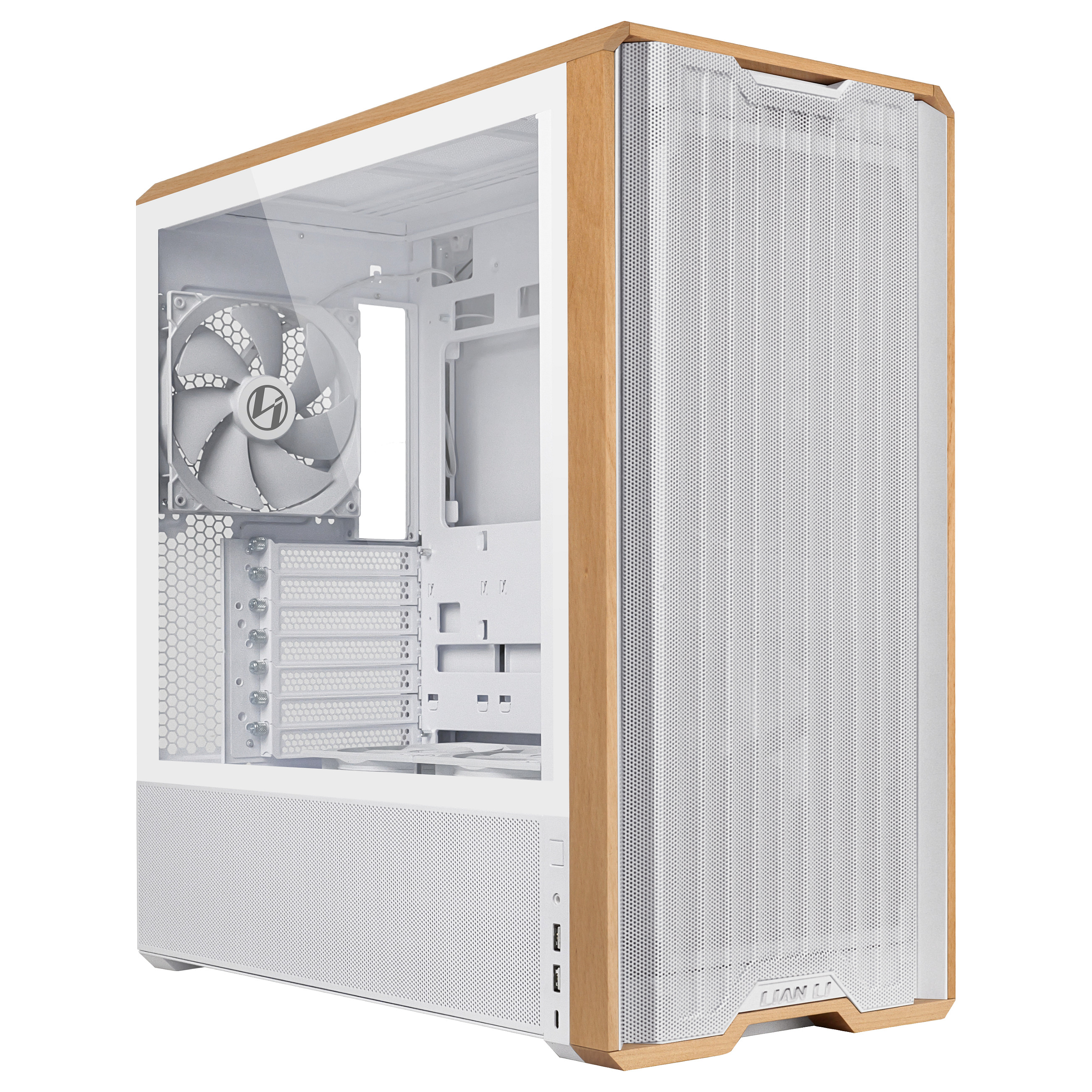 Kasë Lian Li LANCOOL 217 / Midi Tower / E-ATX / 2x 170mm + 3x 120/140mm Fan / Tempered Glass - Bardhë