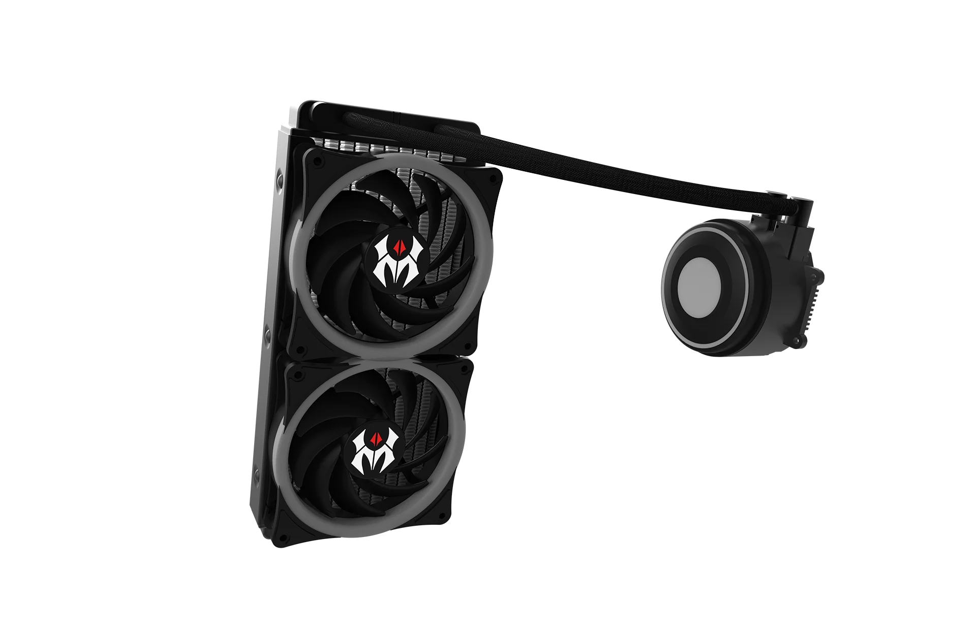 Ftohës për Procesor M.RED Onyx 240 / AIO Liquid Cooler / 240mm Radiator / 2×120mm ARGB PWM Fans – Zezë - 2