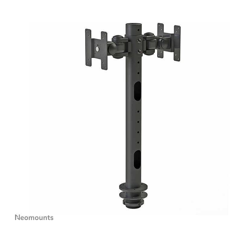 Mbajtëse për Monitor Neomounts / Për 2 Monitorë / Montim në Tavolinë / VESA 75×75–100×100 mm / deri në 10 kg për Monitor / 10–30″ - Zezë - 2