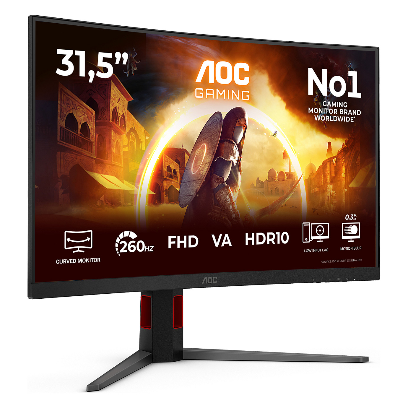 Monitor Gaming AOC G4 C32G4Z / 31.5" / Full HD VA Curved / 180Hz / 4ms / Speakers - Zezë+Kuqe - 2