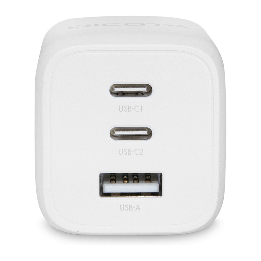 Karikues DICOTA D32054 / GaN / 65W / 2x USB-C / USB-A / PD 3.0 - Bardhë - 4