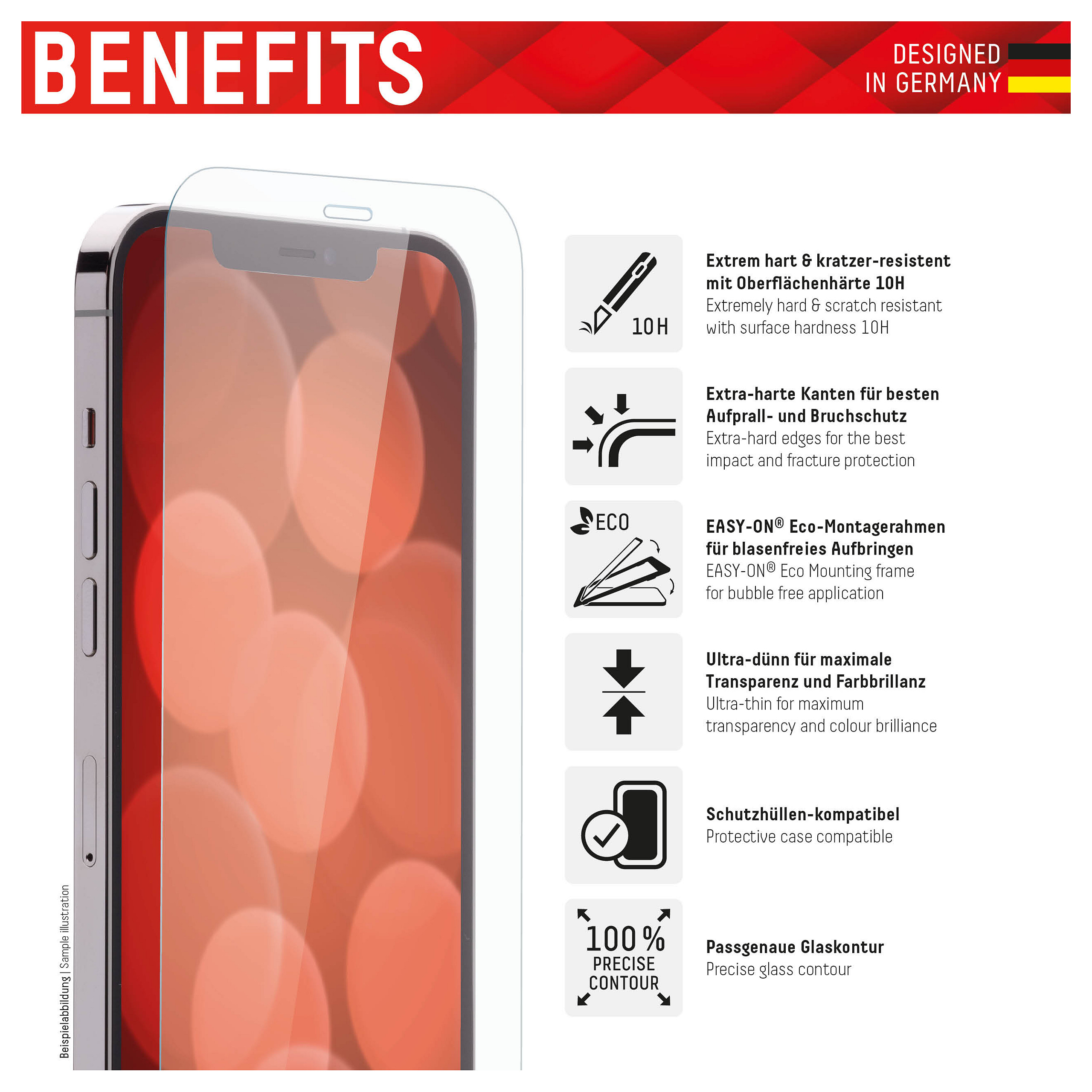 Mbrojtëse për ekran Displex / Apple iPhone 13 / 13 Pro / 14 / 16e / 17e / Xham Tempered Glass 10H - Transparente - 2