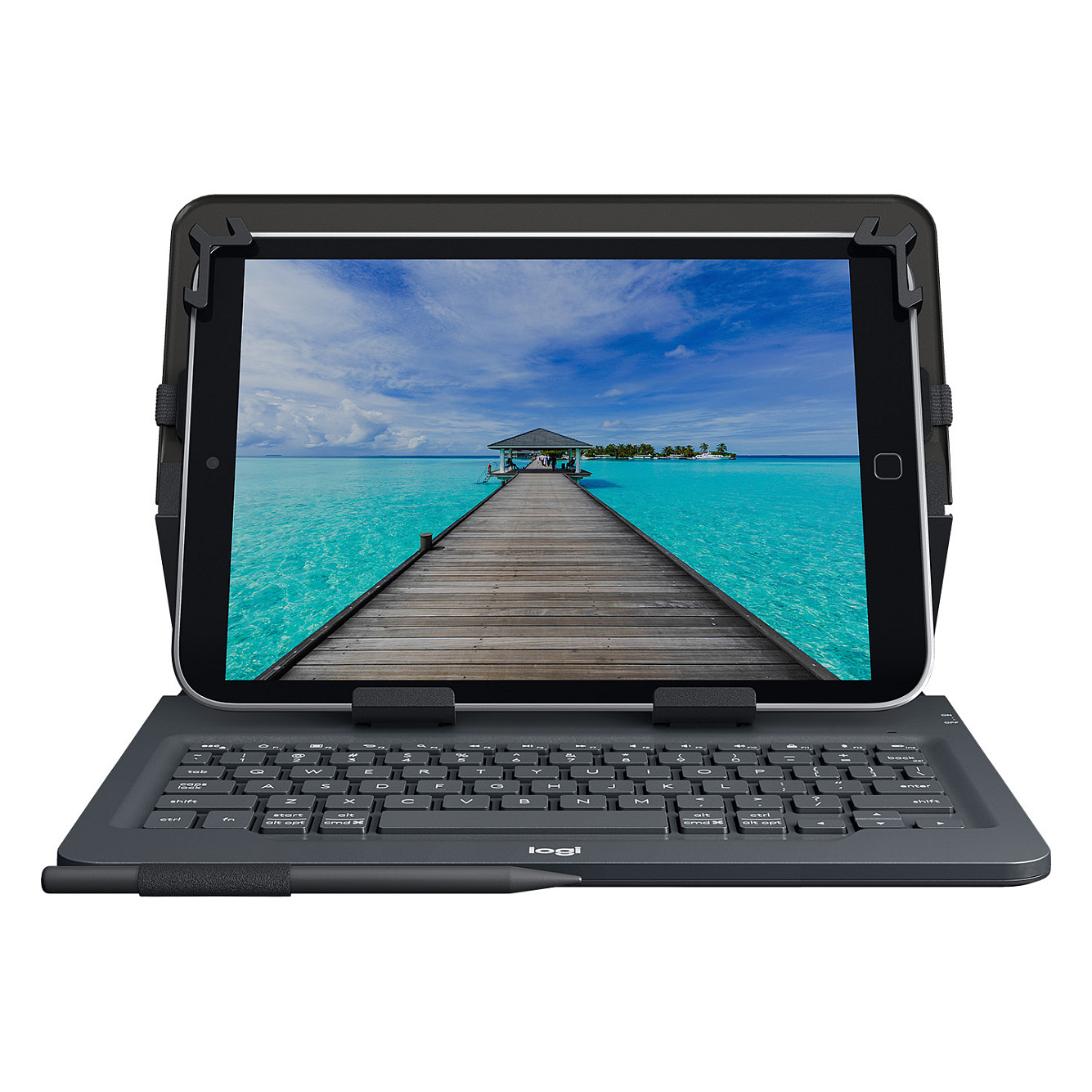 Tastierë për Tablet Logitech Universal Folio / 9–10" / Bluetooth 3.0 / AZERTY (FR) / 78 Taste / 4-Pikësh Grip / Mbajtëse Stilolapsi – Zezë - 13