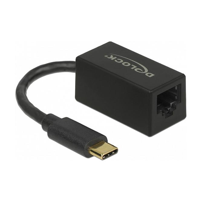 Adapter Rrjeti DeLOCK 66043, USB-C Mashkull në RJ45 Femër, Gigabit LAN, USB 5Gbps, ASIX AX88179A, 9cm - Zezë