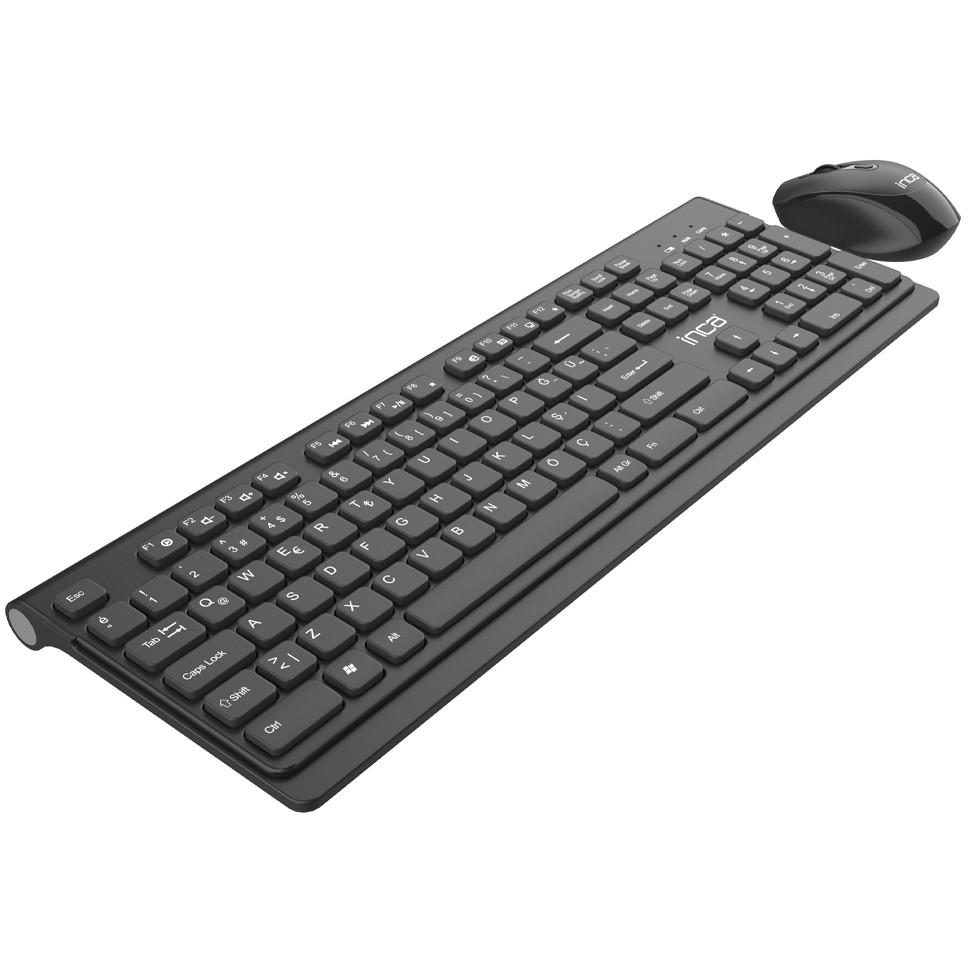 Combo (Tastierë & Maus) INCA IWS-519, Wireless, USB-C/A, Full-Size, 104 Taste, 12 Taste Multimediale, Ergonomik - Zezë - 2
