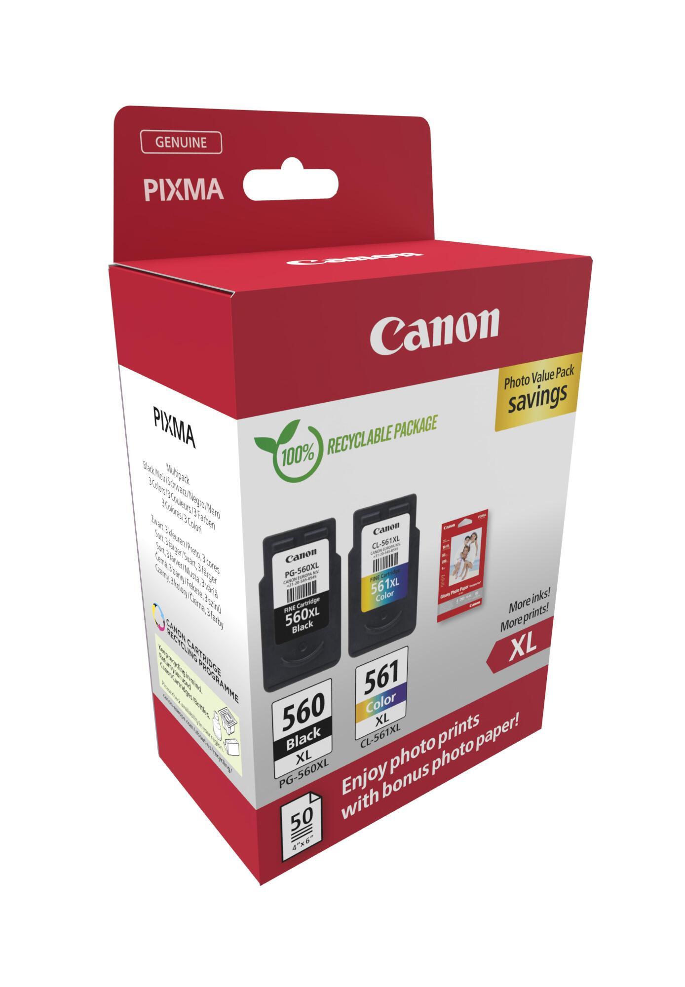 INK Canon PG-560XL / CL-561XL / Multipack / 700 faqe – Zezë/Blu/Rozë/Verdhë - 2