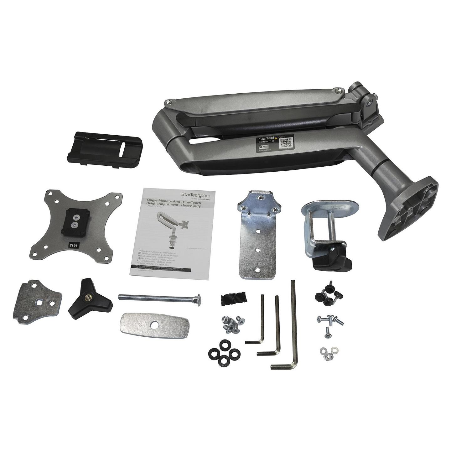 Mbajtëse për Monitor StarTech.com ARMPIVOTHD, Krah Ergonomik për 1 Monitor, 13"–32", deri 9 kg, VESA 75 × 75 mm, 100 × 100 mm - Argjend - 11