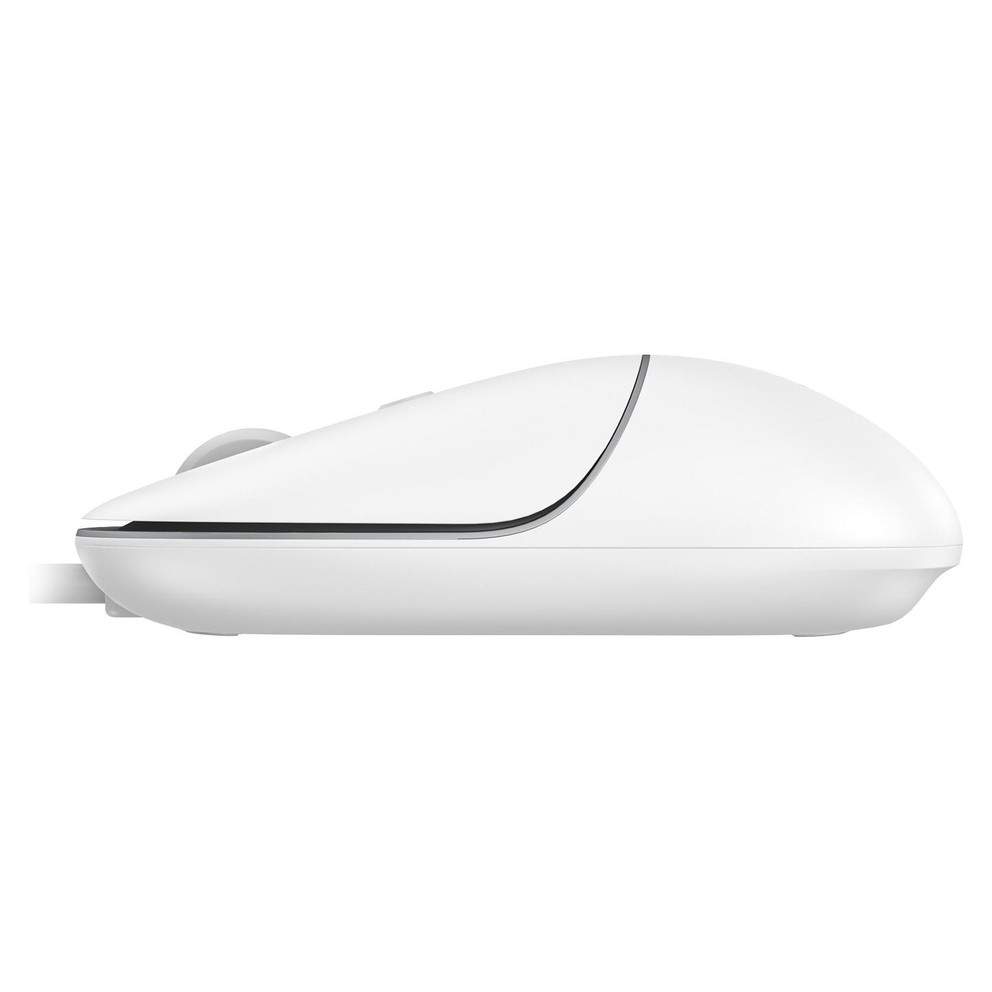 Maus me kabllo Conceptronic REGAS02W, USB-C, Optik, 800–2400 DPI, 4 Butona, Klikime të Heshtura, 1.5 m – Bardhë - 6