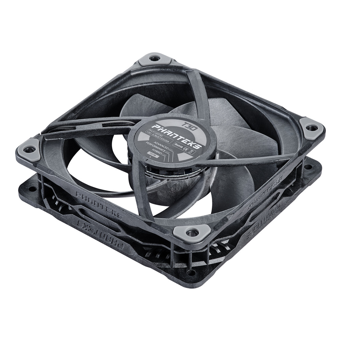 Ftohës për Kasë Phanteks T30-120 / 120mm / 30mm / 0-3000 RPM / PWM / 100.9 CFM / 7.37 mmH₂O / 3-Pack – Gri - 3