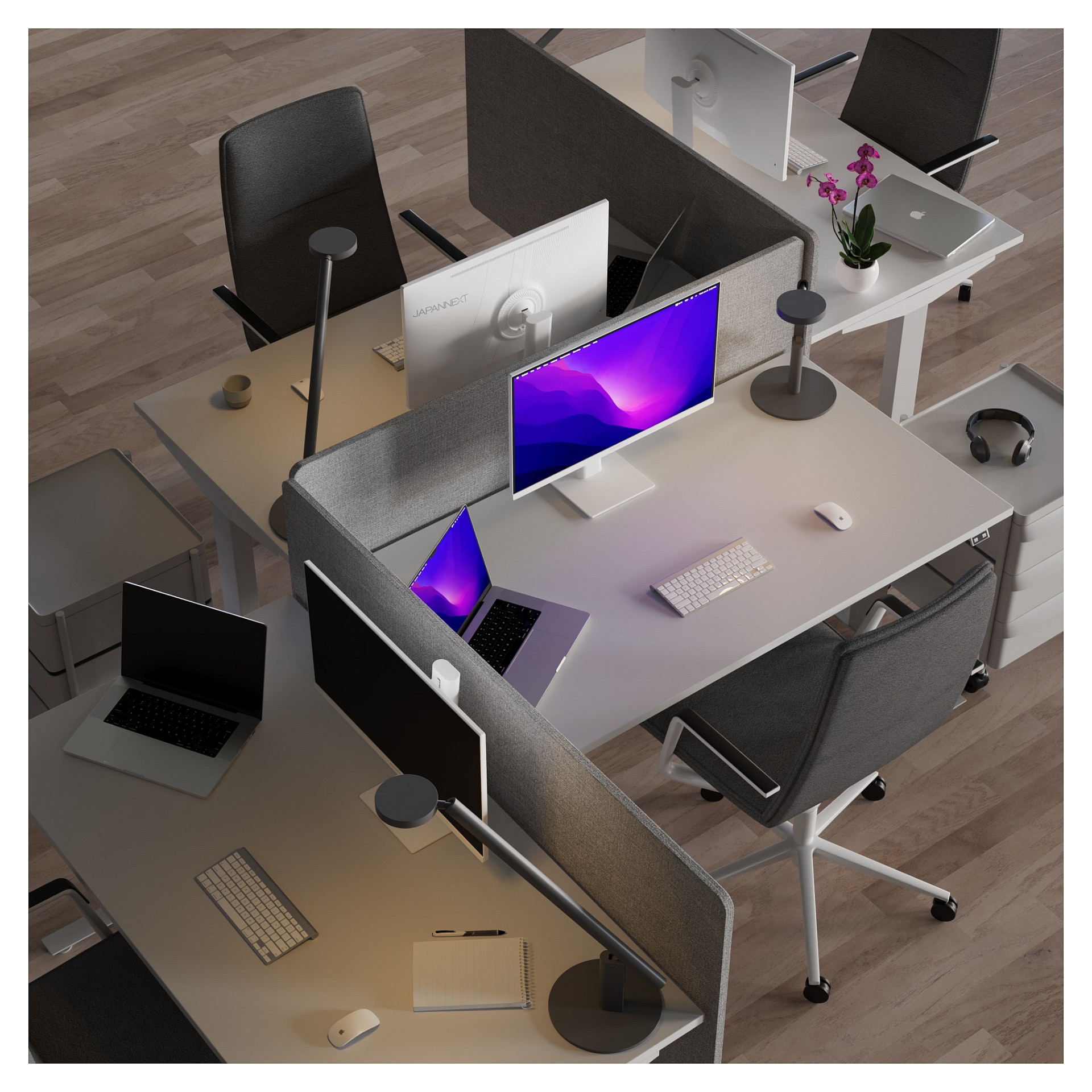Monitor JapanNext / 27"/ Quad HD IPS / LED / 75Hz / 8ms / HDMI+USB+DP - Bardhë - 8