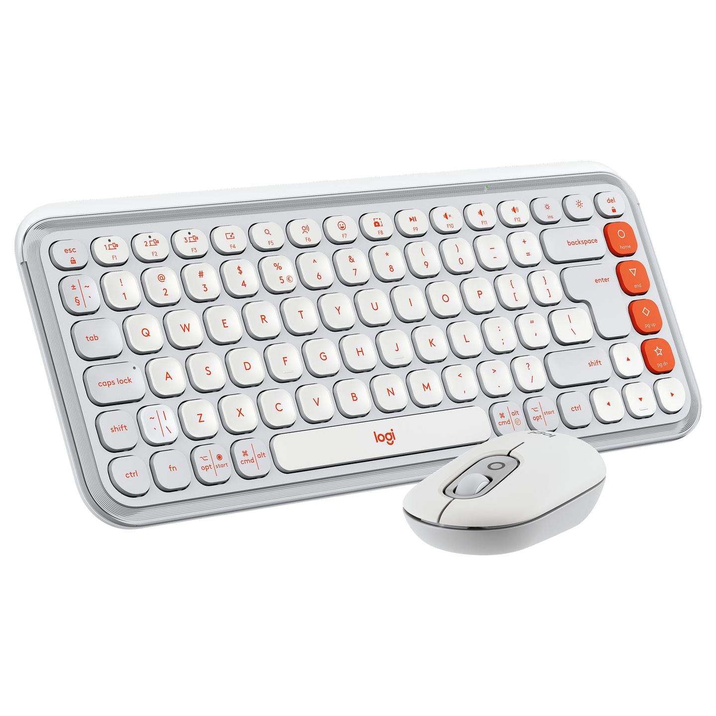 Combo (Tastierë & Maus) Logitech POP Icon Combo, Wireless, Bluetooth, QWERTY US International, Kompakt, 5 Butona, 2000 DPI - Bardhë - 4