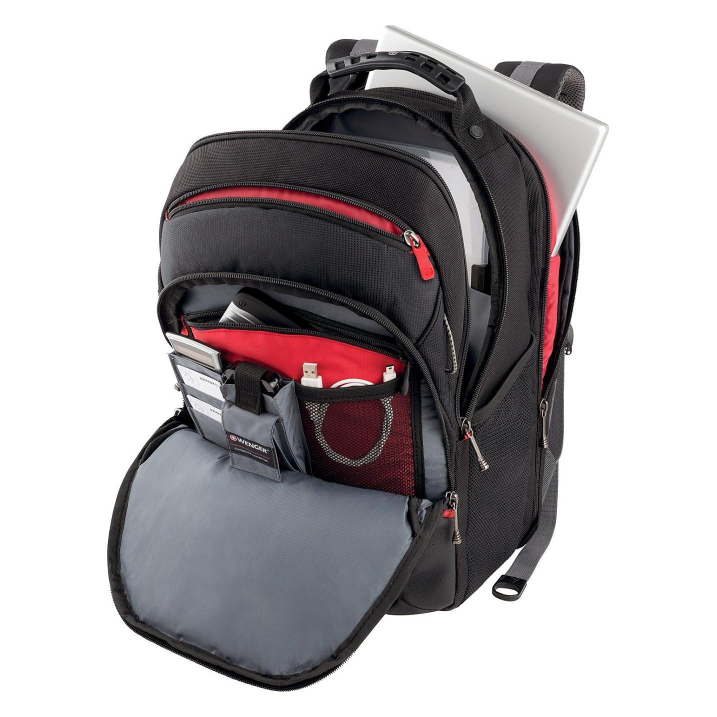 Çantë për laptop Wenger SwissGear Legacy 600631 / Backpack / 16" / 24 L / 100% Polyester / Triple Protect / CaseBase / Air-Flow Back Padding / Essentials Organizer / Trolley Strap - Zezë/Gri - 4
