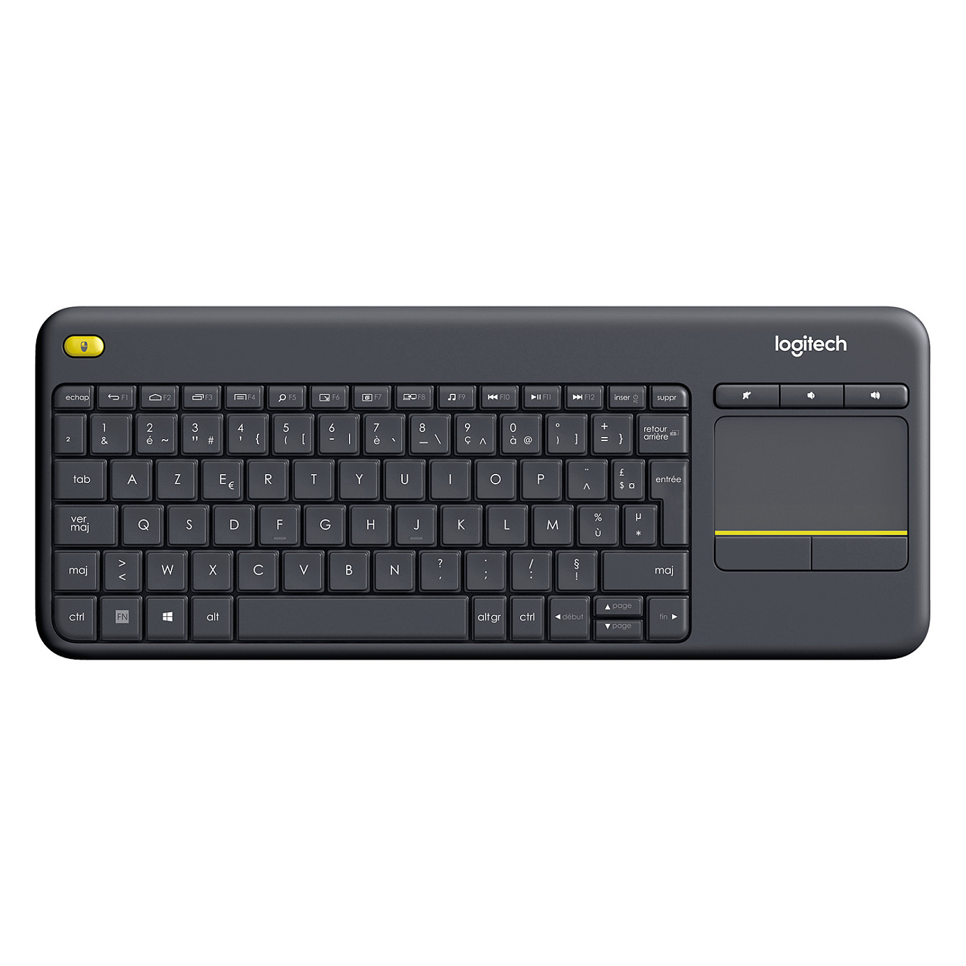 Tastierë Pa kabllo Logitech K400 Plus / 920-007129 / Touchpad / 2.4 GHz Wireless / AZERTY FR - Zezë - 3
